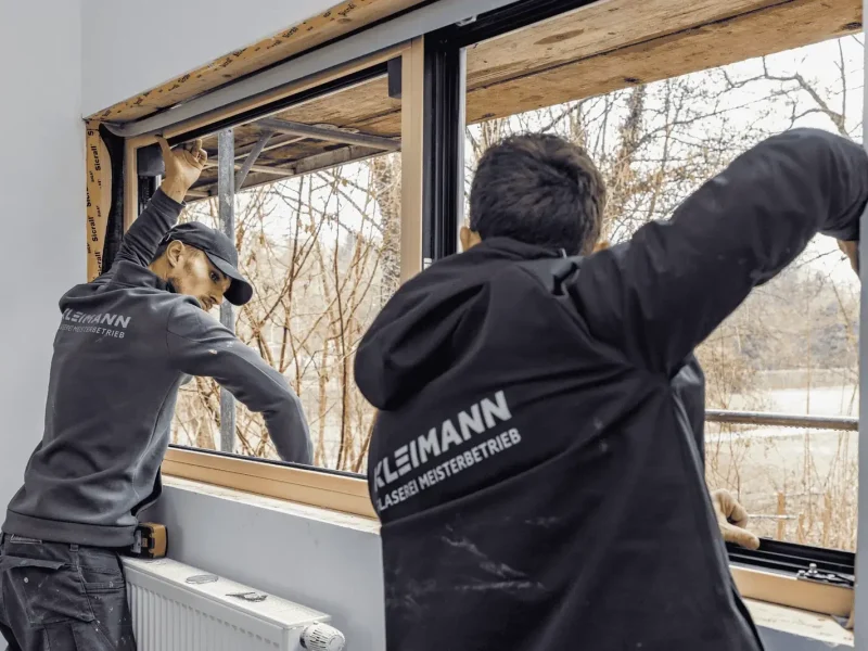 Fenstermontage durch die Glaserei Kleimann im Hegau